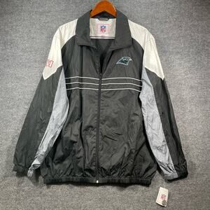 G-III NFL Carolina Panthers Full Zip Windbreaker Men's XL Black/White Logo